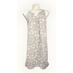 Ann‎ Taylor LOFT  Size 6 woman's 100% Linen Dress Lavender Floral Sleeveless